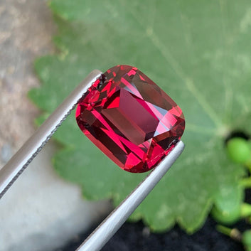 7.82 Carats Natural Red Garnet Gemstone – Cushion Cut | Untreated Tanzanian Rhodolite Garnet