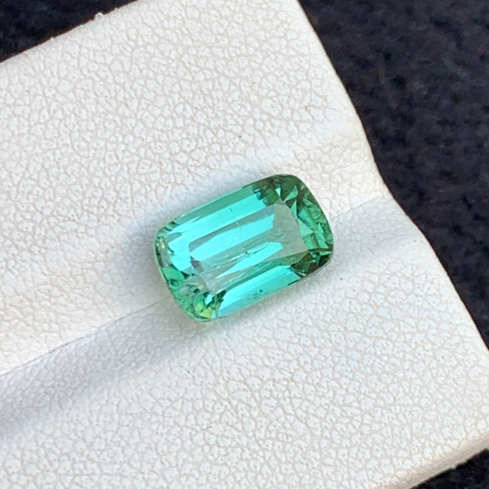 Bluish Green Tourmaline, Cushion Shape 3.50 Carats - Loose Tourmaline for Ring