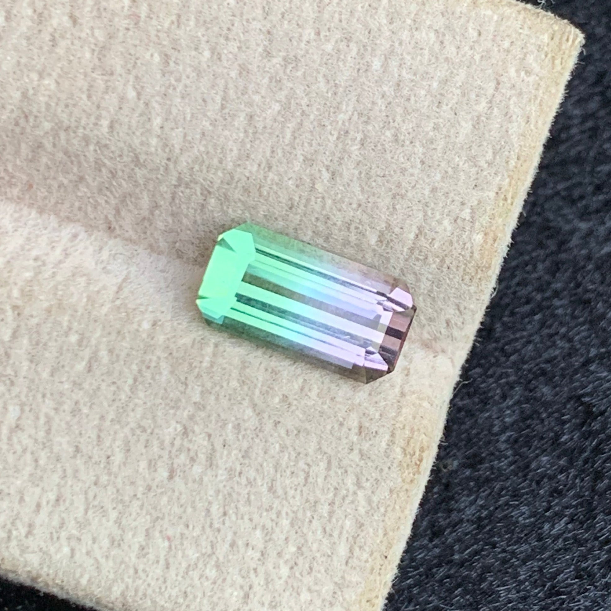 Natural Bicolor Tourmaline Gemstone | 1.60 Carats Emerald Cut from Afghanistan