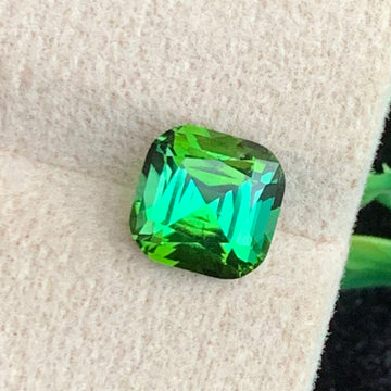 2.50 Carats Yellow bluish green tourmaline with fine Cushion Shape from Afghanistan