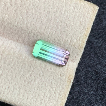 Natural Bicolor Tourmaline Gemstone | 1.60 Carats Emerald Cut from Afghanistan