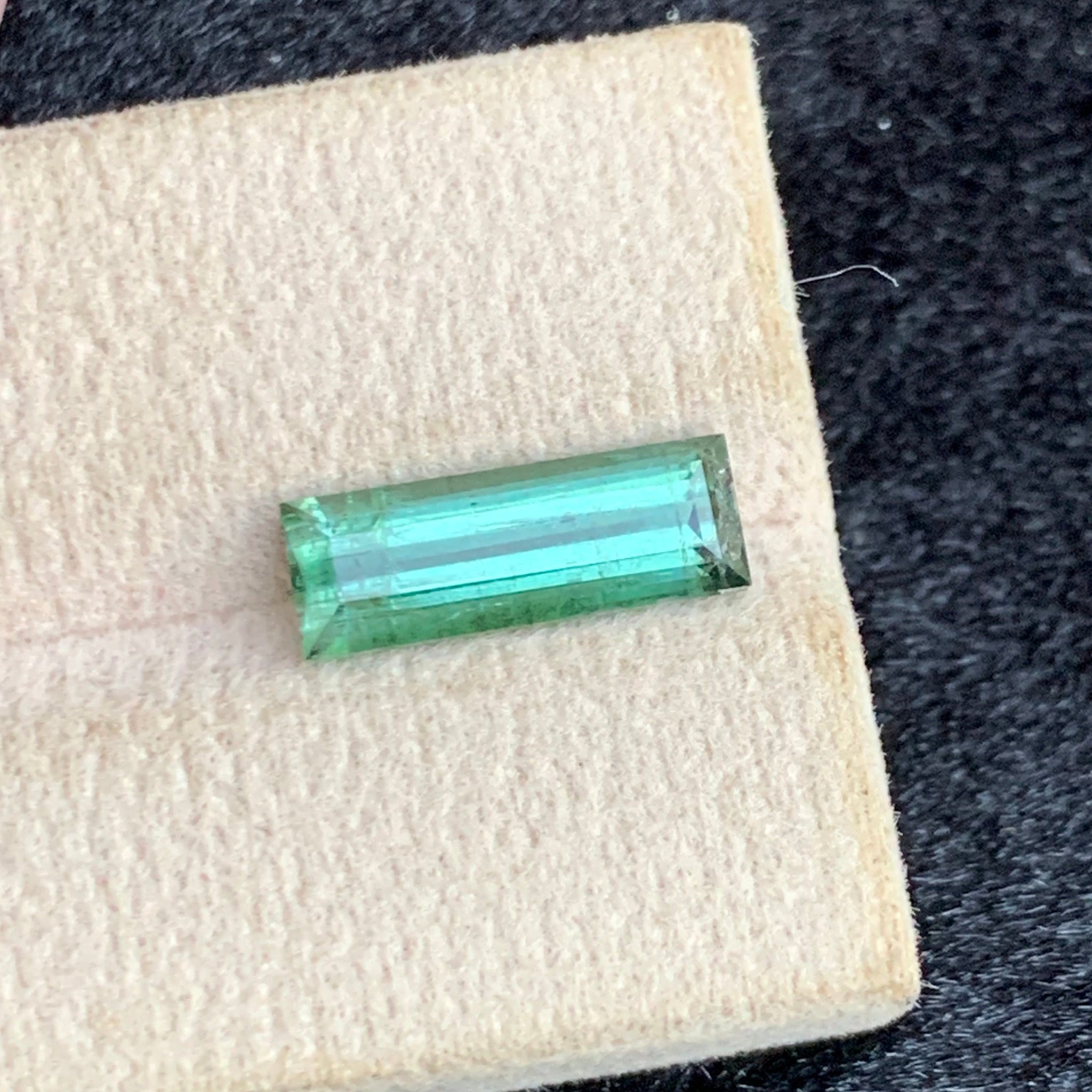 2.75 Carats Mint green Tourmaline Gemstone, Baguette Cut from Afghanistan