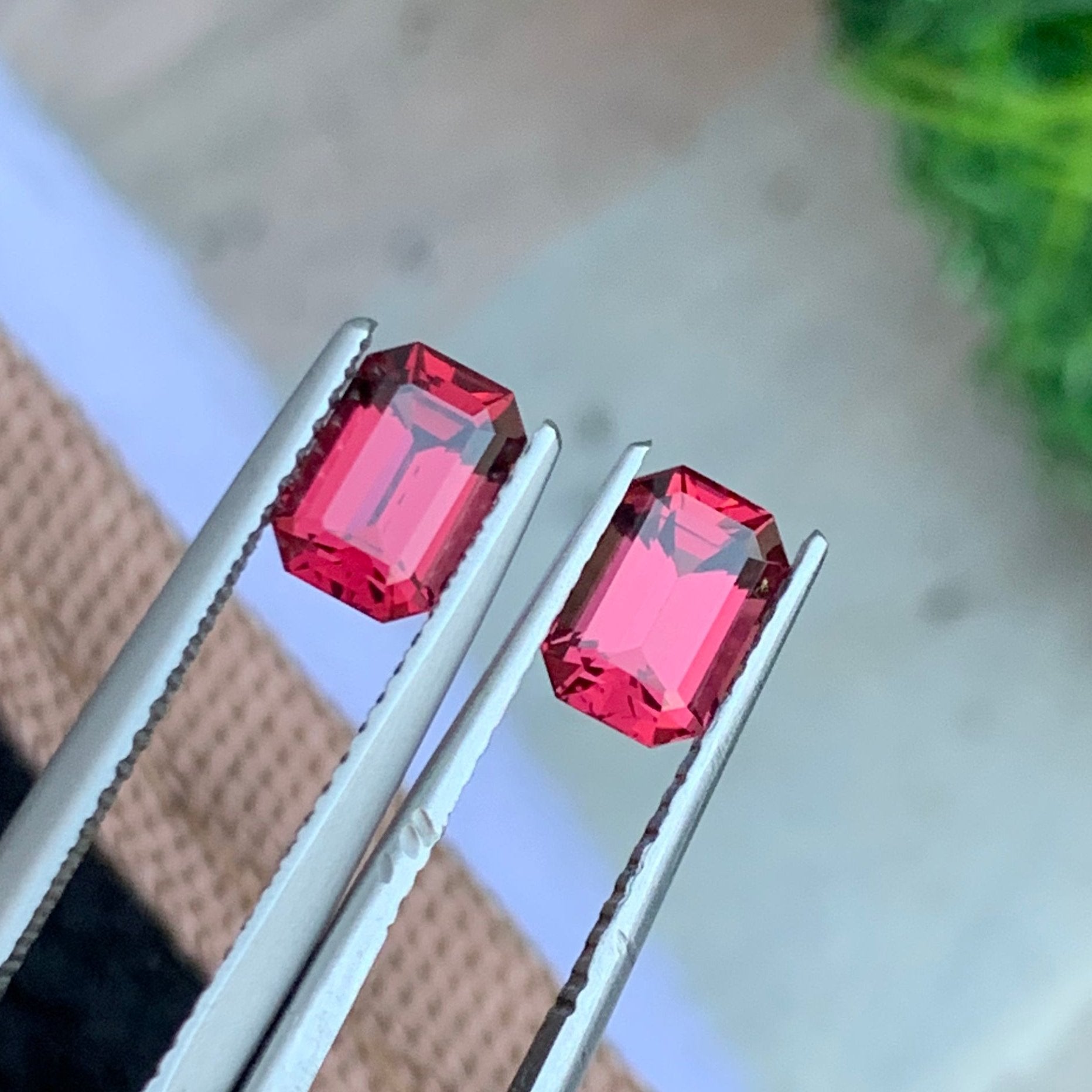 Pink Garnet Stone Pair