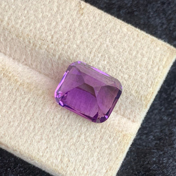 5.96 Carats Natural Vivid Pink Purple Amethyst Gemstone with Perfect Cushion Shape
