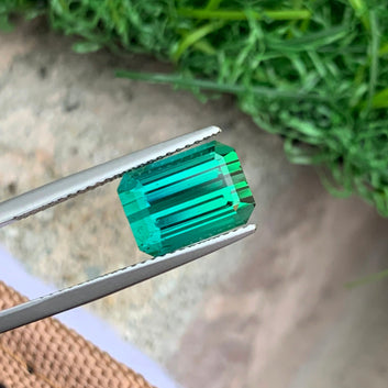 Discover the Beauty of 4.65 Carats Bluish Green Tourmaline – Emerald Cut Gemstone from Afghanistan