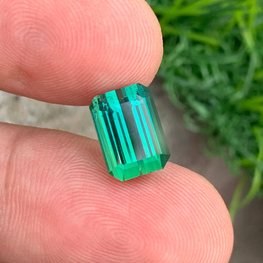 Discover the Beauty of 4.65 Carats Bluish Green Tourmaline – Emerald Cut Gemstone from Afghanistan