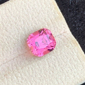 2.70 Carat Natural Vivid Pink Tourmaline from Afghanistan – Cushion Cut
