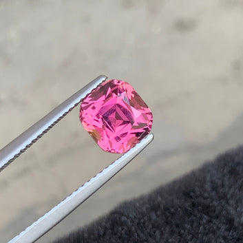 2.70 Carat Natural Vivid Pink Tourmaline from Afghanistan – Cushion Cut