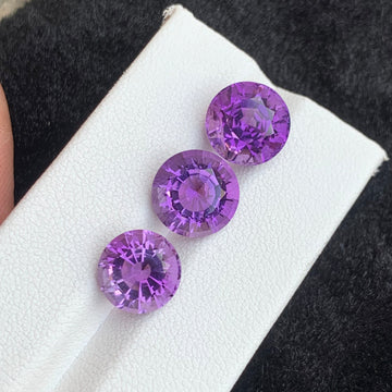 12.20 Carats Pink Purple Amethyst Gemstone Set with Round Shape from Brazil, Amethyst for Jewelry