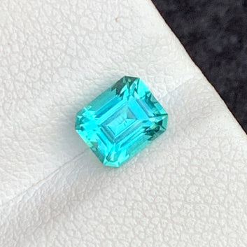 Vivid Seafoam Tourmaline, Emerald Cut 1.00 Carat