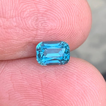 1.00 Carat Neon Blue Tourmaline Gemstone, Cushion Cut from Afghanistan