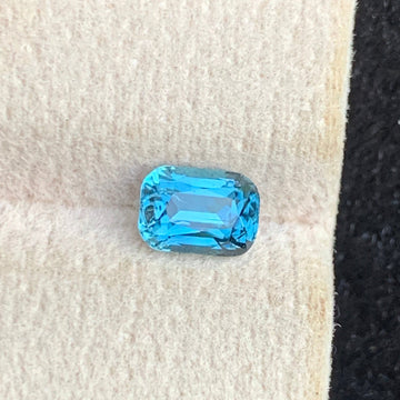 1.00 Carat Neon Blue Tourmaline Gemstone, Cushion Cut from Afghanistan