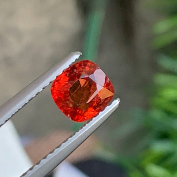 Reddish Orange Spinel from Burma, Cushion Cut 1.00 Cts