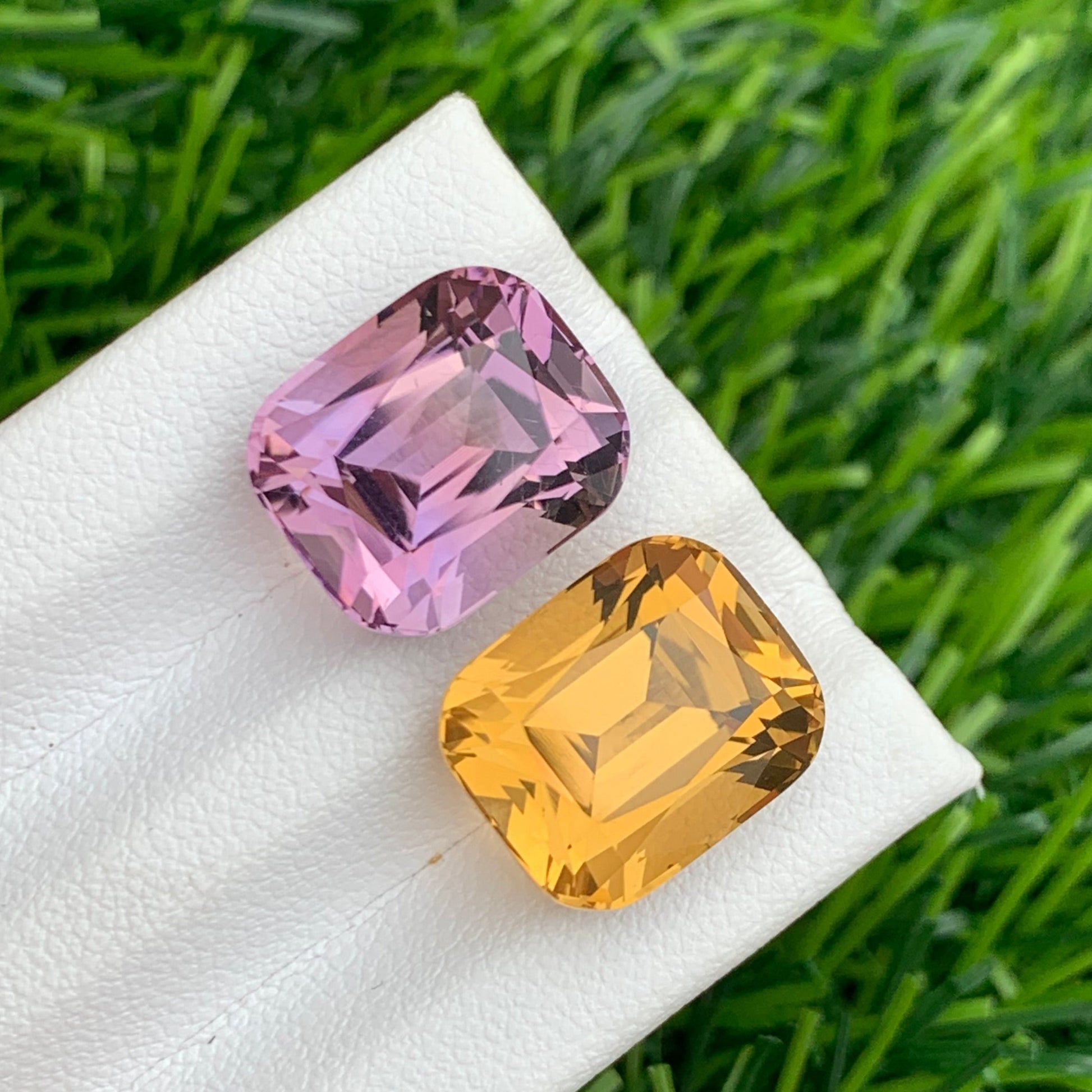 Reverse Amethyst Citrine Pair