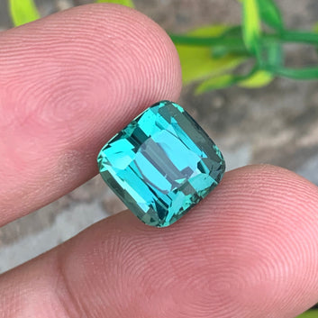 8.68 Carats Natural Lagoon Tourmaline Gemstone with Cushion Shape from Afghanistan