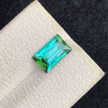 2.65 Carats Bluish Green Tourmaline - Baguette Cut Gemstone from Afghanistan