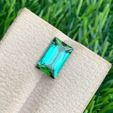 2.65 Carats Bluish Green Tourmaline - Baguette Cut Gemstone from Afghanistan