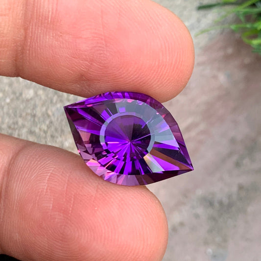 Amethyst Gemstone 16.85 Carats, Eye Shape Loose Amethyst Stone