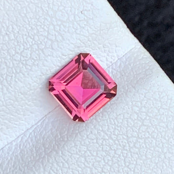 Vivid Pink Tourmaline from Afghanistan, Asscher Cut 0.80 Cts