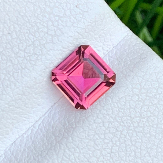 Vivid Pink Tourmaline from Afghanistan, Asscher Cut 0.80 Cts