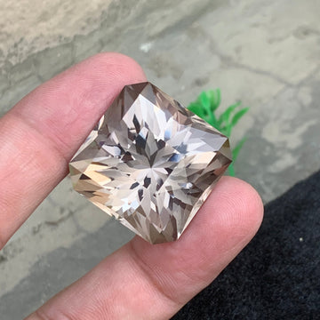 91.00 Carats Natural Smoky Quartz – Fancy Asscher Cut Gemstone from Pakistan