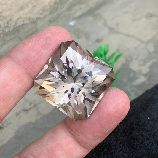 91.00 Carats Natural Smoky Quartz – Fancy Asscher Cut Gemstone from Pakistan