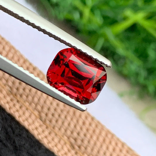 2.40 Carats Rhodolite Garnet, Red Garnet Gemstone in Cushion Shape