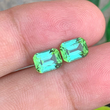 Bluish Green Tourmaline pair
Bluish Green Tourmaline earrings