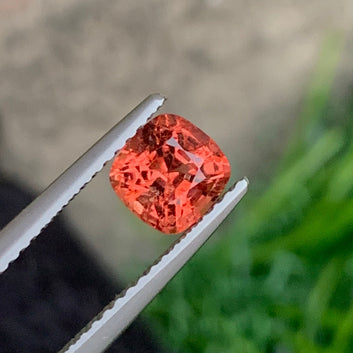 Reddish Orange Spinel from Burma, Cushion Cut 1.05 Carat