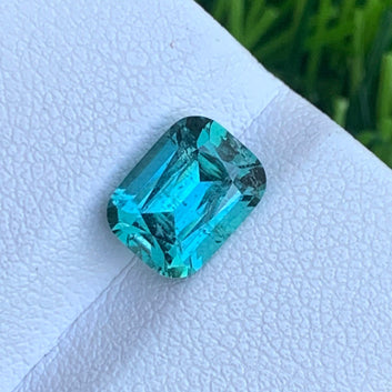 Lagoon Tourmaline 2.05 Cts – Cushion Cut, Bluish Green Brilliance