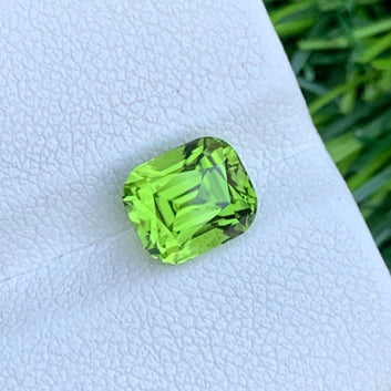 2.45 Carats Peridot Gemstone, Rear Peridot Stone Cushion Shape