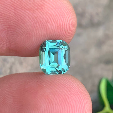 2.17 Carats Attractive Lagoon Tourmaline Gemstone with Cushion Cut from Afghanistan