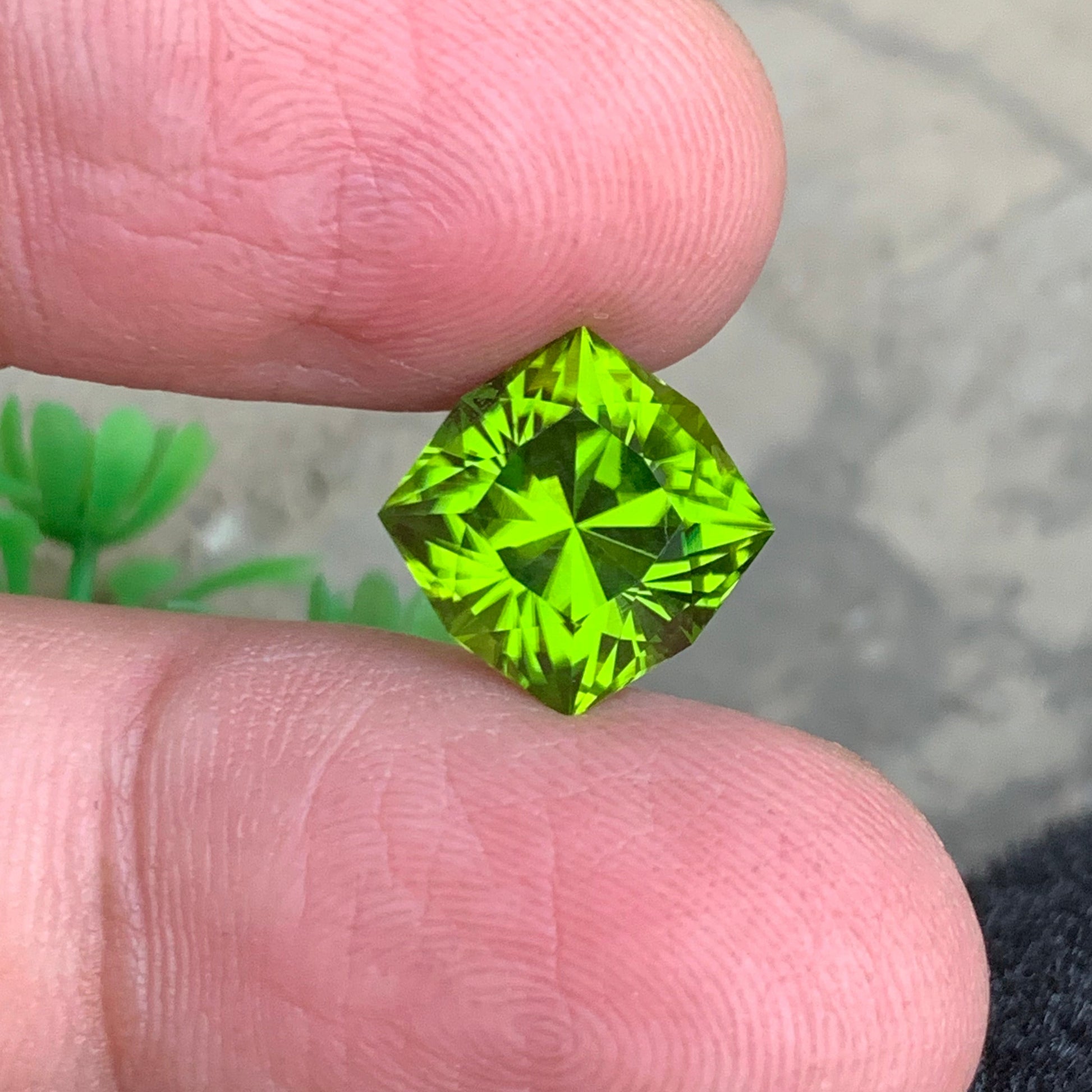 Green Peridot from front side