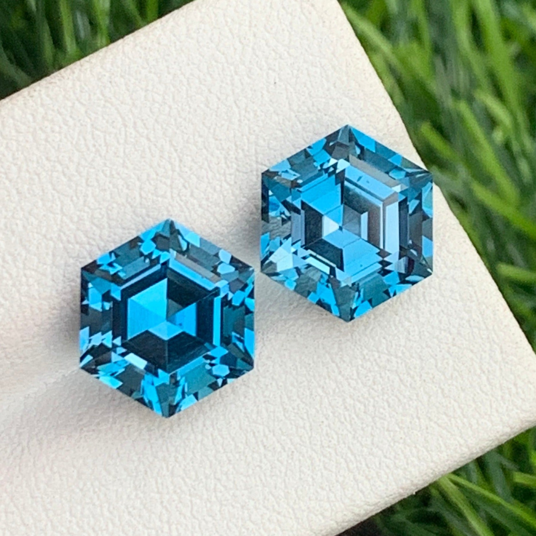 blue earrings pair