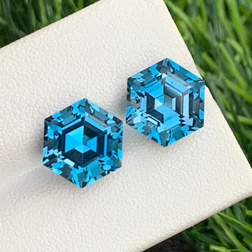 blue earrings pair