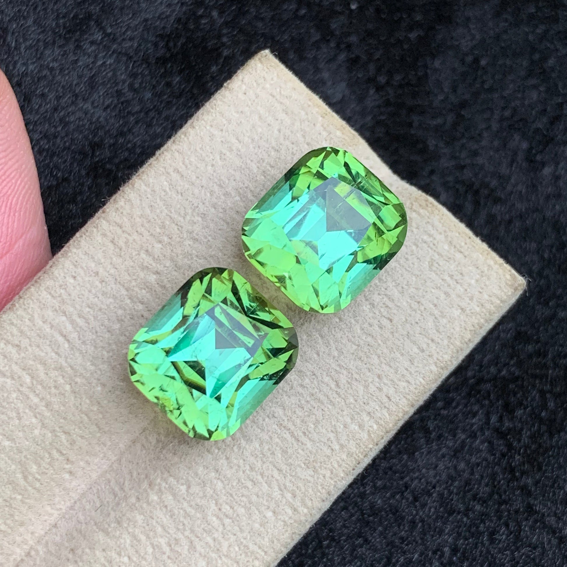 mint green tourmaline pair