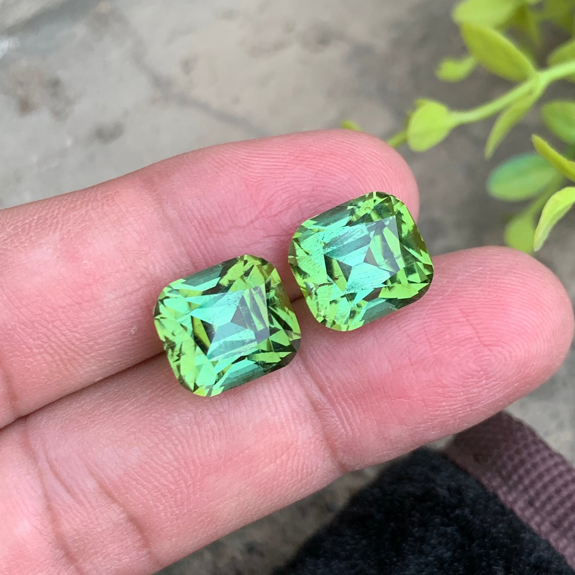 green tourmaline pair