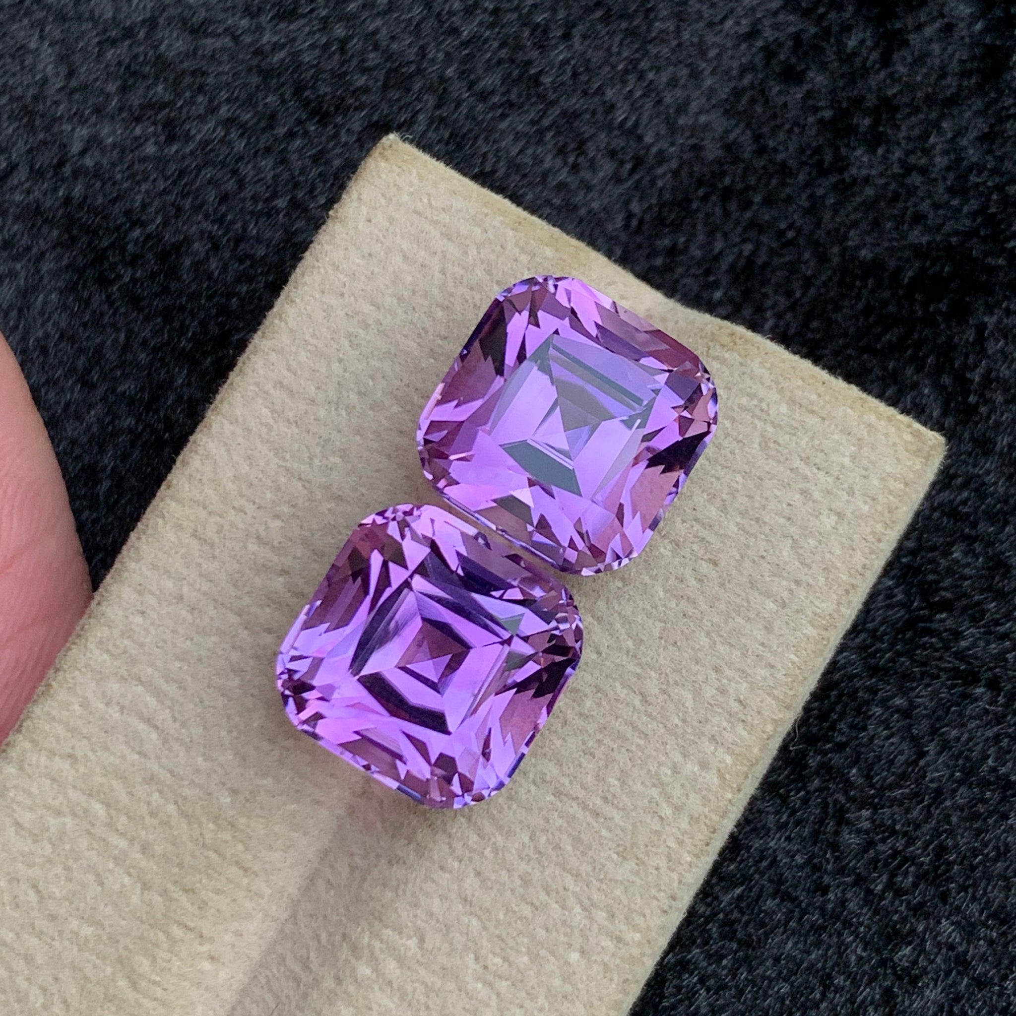 Pink purple amethyst pair