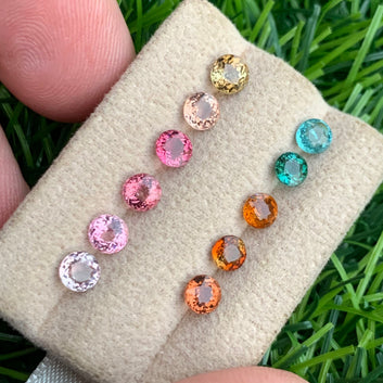 4.37 Carat Multi Color Tourmaline Lot – Round Shape Natural Gemstone lot for Jewelry