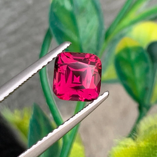 2.15 Carats Pinkish Red Garnet, Pink Garnet Gemstone in Cushion Shape