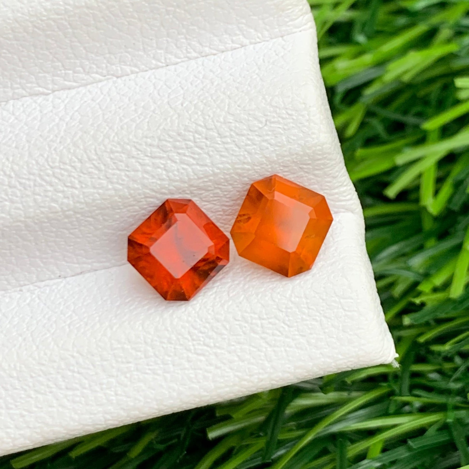 Hessonite earring pair