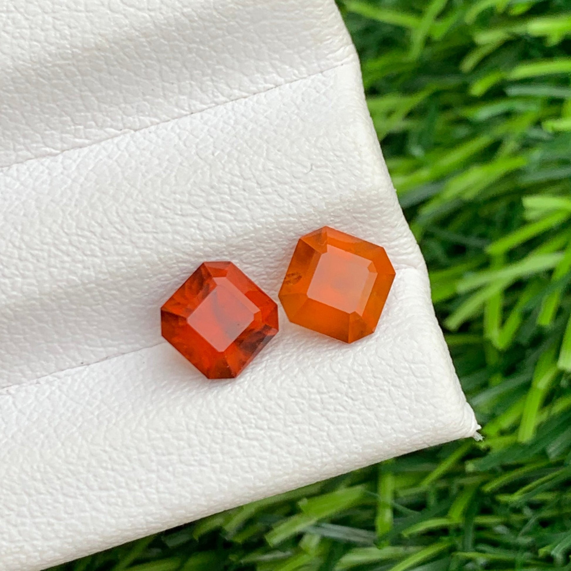 Hessonite garnet pair