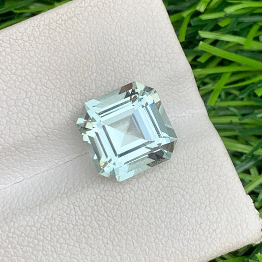 3.75 Carats Loose Aquamarine Gemstone, Natural Aquamarine Asscher Shape