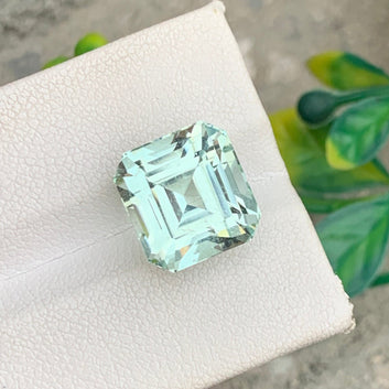 8.45 Carats Natural Aquamarine Gemstone, Cut Aquamarine Asscher Shape