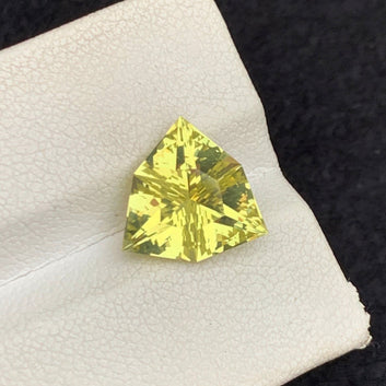 3.75 Carats Lemon Quartz from Brazil, Cut Lemon Quartz Fancy Triangular Shape