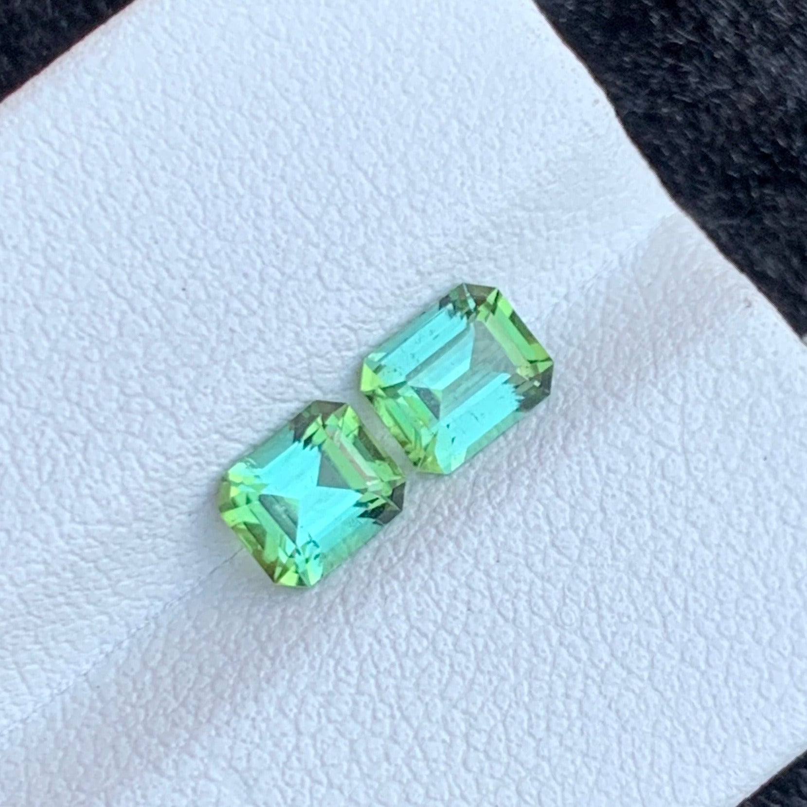 Yellow Bluish Green Tourmaline pair
 Bluish Green Tourmaline earrings