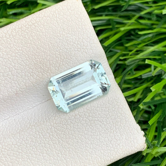 2.90 Carats Natural Aquamarine Gemstone, Cut Aquamarine Emerald Shape