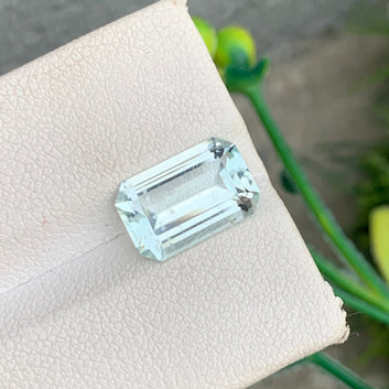 2.90 Carats Natural Aquamarine Gemstone, Cut Aquamarine Emerald Shape