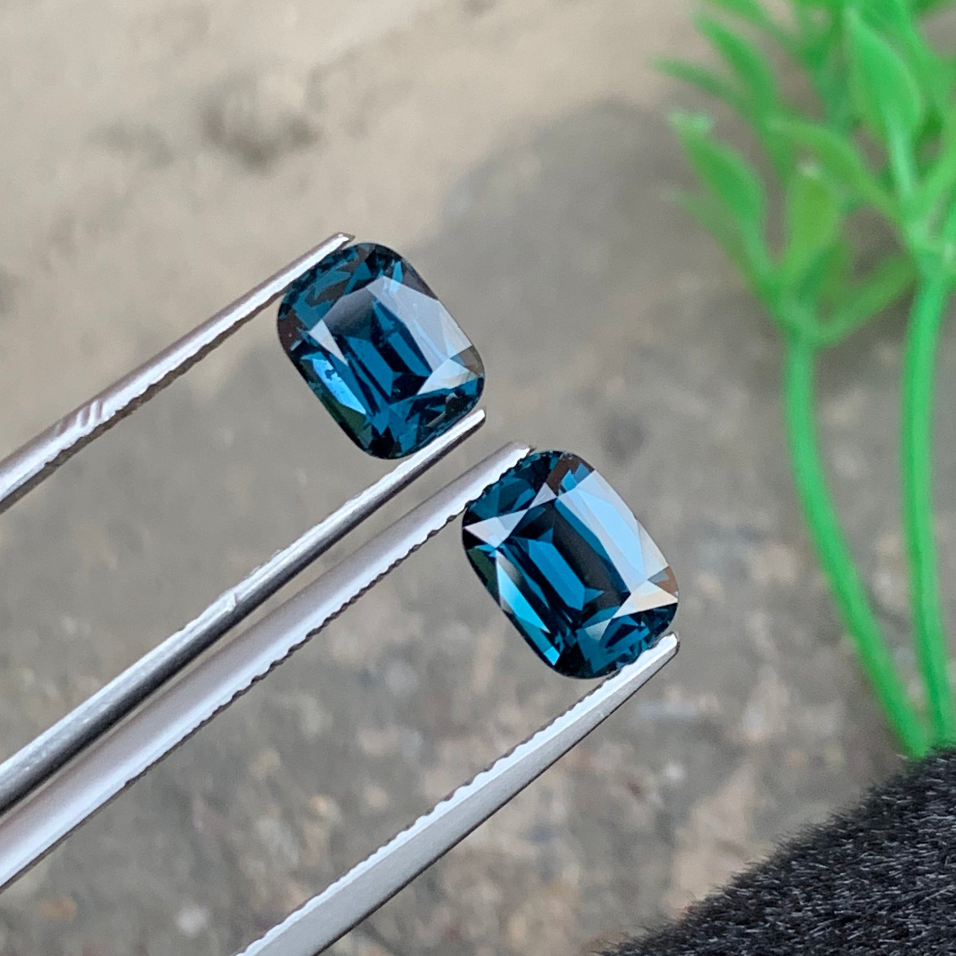 Blue Spinel Stone Pair