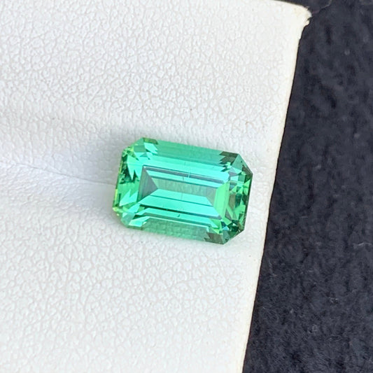 3.25 Natural Mint Green Tourmaline, Stone for Wedding Ring Emerald Cut